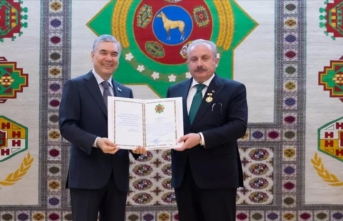 TBMM Başkanı Şentop’a Türkmenistan’da 'Devlet Nişanı' takdim edildi