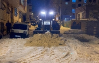 İstanbul'da bir kişi sokağındaki karları...