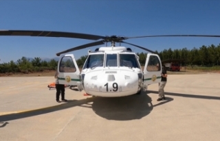 Yerli helikopter T70 orman yangınlarına müdahalede...